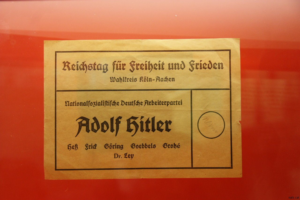 Butlleta per votar a Hitler